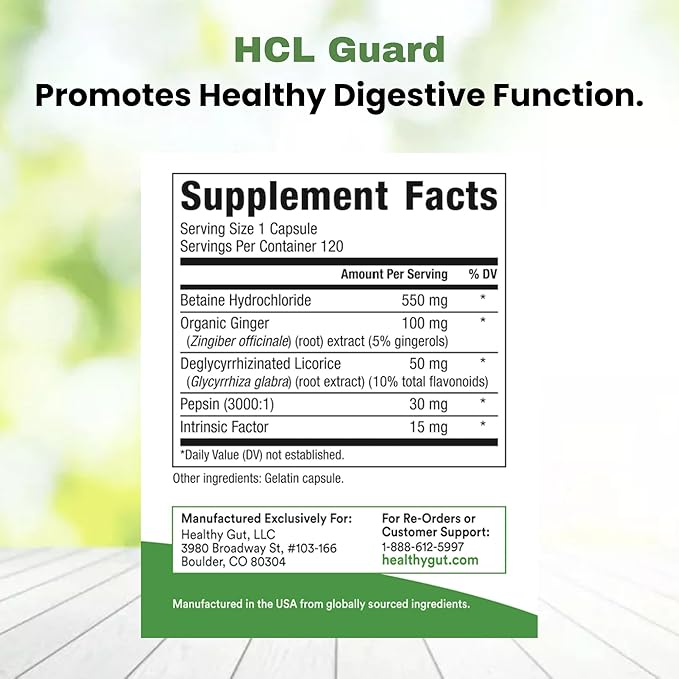Healthy Gut Magnesium HP 90 Capsules and HCL Guard 120 Capsules