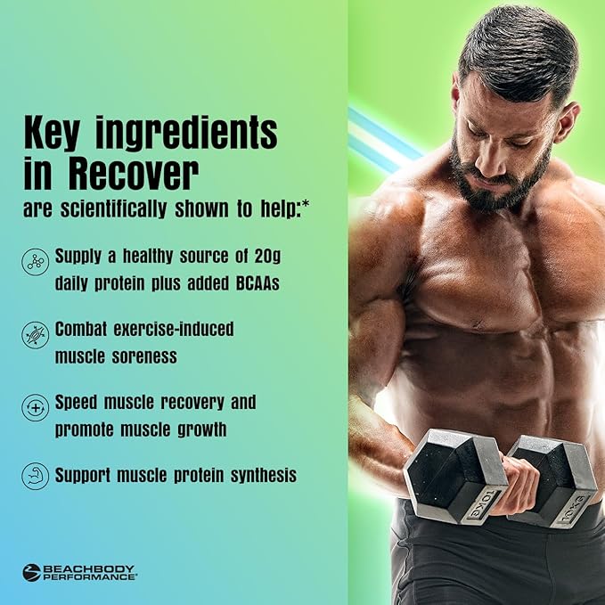 BODi Recover Plant-Based Protein Powder Blend– Post-Workout Chocolate Plant-Based Supplement for Muscle Recovery with 20g Protein BCAAs Pomegranate Extract - Fast Recovery - 20 Serving Tub