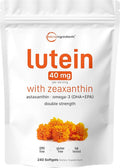 Micro Ingredients Lutein &amp Zeaxanthin 40mg Softgels 240 Count with Astaxanthin Omega-3s &amp Phospholipids | Eye + Vision Health Vitamins | Third Party Tested Non-GMO Gluten Free