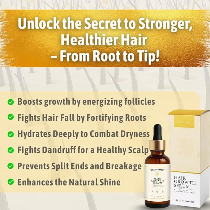 Hair Growth Serum Women &amp Men — USDA Organic Tricho10™ Natural Scalp Serum with 10 Botanical Oils for Reduced Shedding Improved Hair Density &amp Visible Hair Growth in 90 Days — All Hair Types