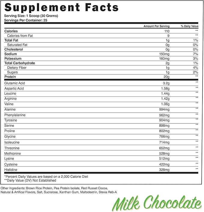 Steel Supplements Veg-PRO | Vegan Protein Powder Milk Chocolate | 25 Servings (1.65lbs) | Protein Powder with BCAA Amino Acid | Gluten Free | Non Dairy | Low Carb Formula