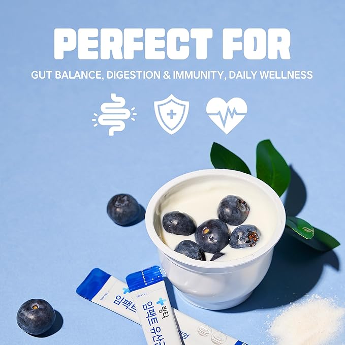 Doctor Developed Premium Impact Probiotics | 13 Probiotic Strains | 1 Billion CFU | For All Ages and Genders | Essential Vitamins | Digestive &amp Gut Health | Blueberry Yogurt Flavor | 30 Count