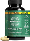 Primal Harvest Primal Multivitamin - Daily Multi-Vitamin Supplement with 21 Essential Vitamins &amp Minerals for Women &amp Men - Vitamin A C D E B12 B6 Biotin Folic Acid Zinc Copper &amp