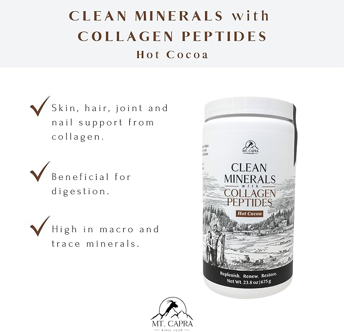 Mt. Capra Clean Whey Protein (Vanilla Bean) and Clean Minerals with Collagen Peptides (Hot Cocoa)