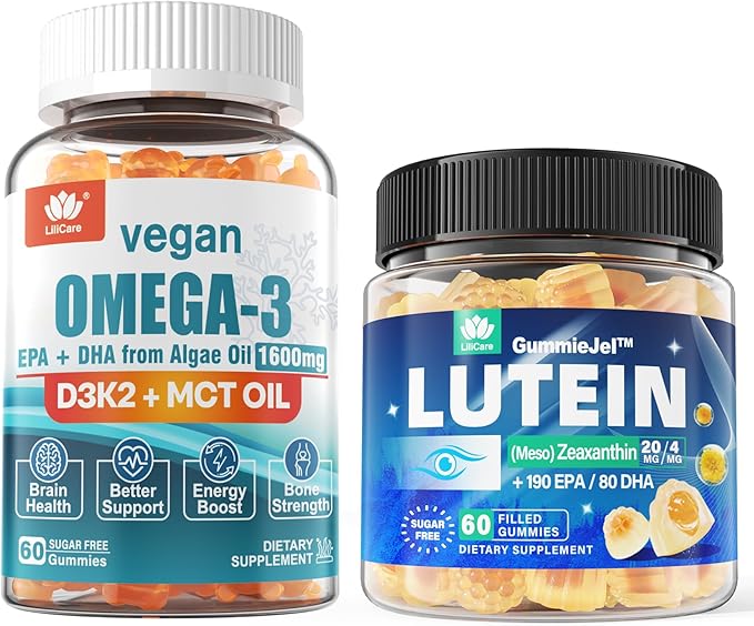 Sugar Free Lutein 20mg 40mg &amp Vegan Omega3 Gummies 1280mg