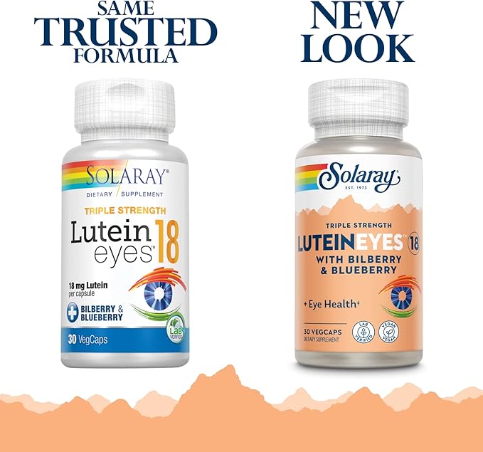 SOLARAY Triple Strength Lutein Eyes 18 mg | Eye &amp Macular Health Support Supplement w/Naturally Occurring Lutein and Zeaxanthin | Non-GMO | 30 Count