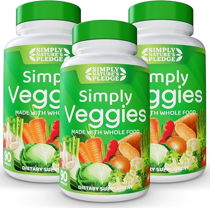 Simply Nature's Pledge - Made with Whole Food Superfoods Packed with Beta Carotene &amp 18 Different Vegetables - 100% Soy Free (90 Count (Pack of 3))