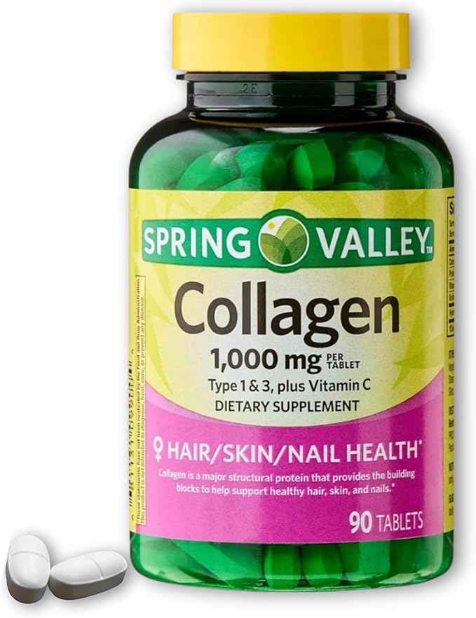 Collagen Plus Vitamin C- Tablets 1000mg Hair Skin and Nails 90ct (Pack of 1) Boxed by Fusion Shop Store