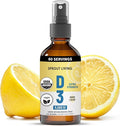 Sprout Living Organic Vitamin D3 5000 IU (Lichen) Spray for Immune Support &amp Bone Health | Trace Minerals with Real Lemon &amp Citrus Extract Sugar Free (2 FL OZ 60 Servings)