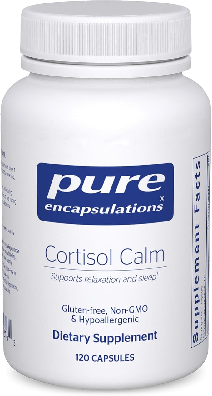 Pure Encapsulations Cortisol Calm - Supports Cortisol Health &amp Relaxation - Contains Ashwagandha &amp L-Theanine - Restful Sleep - 120 Capsules
