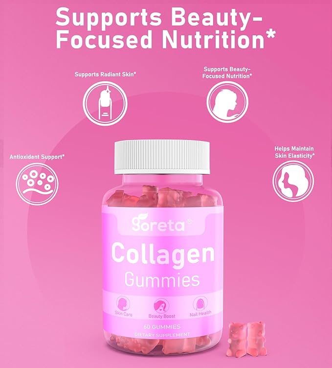 Collagen Gummies with Biotin Vitamin C &amp Zinc – 1000mg Hydrolyzed Collagen Peptides for Skin Hair &amp Nails Nutrition Daily Beauty Nutrition Peach Flavor 60 Gummies