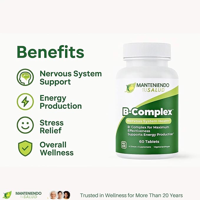 B-Complex Energy Production Vitamin Supplement 60 Tablets