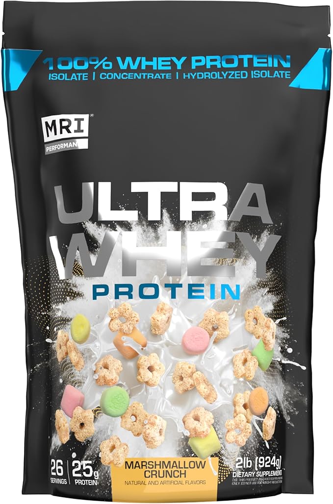 MRI Performance Ultra Whey Protein 25g Triple-Blend of Hydrolyzed Isolate &amp Concentrate for Muscle Recovery Lean Strength &amp Daily Protein Support (Marshmallow Crunch 26 Servings)