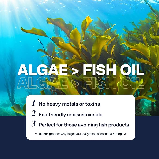 Vegan Omega 3 Supplement 240cts Omega3 Fatty Acids Softgels Fish Oil Alternative Plant-Based DHA EPA Algae Oil Omega-3 Supplement No Fish TasteNon GMO