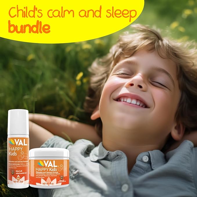 Child's Calm and Sleep Bundle: VAL Magnesium Roll-on &amp Cream