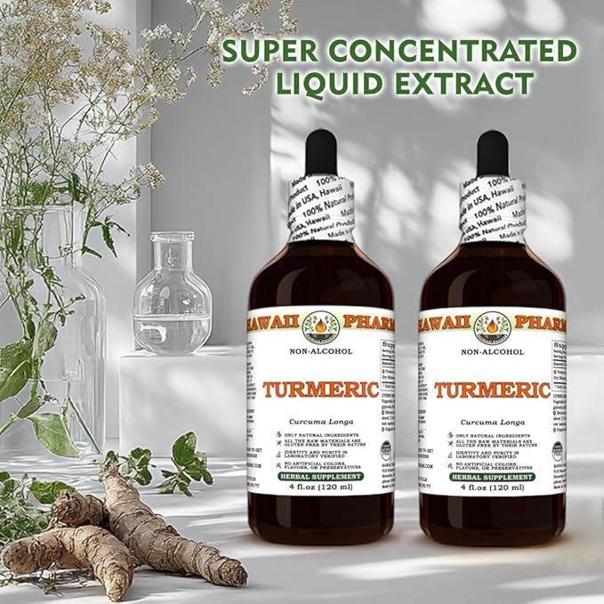 Turmeric (Curcuma Longa) Dry Rhizome Glycerite All Natural Vegan Lab Tested Alcohol-Free Liquid Extract - 2 fl.oz