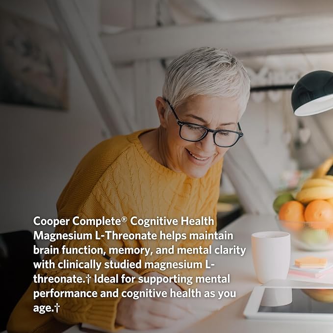 Cooper Complete Magnesium L-Threonate (Magtein®) Brain Supplement – Cognitive &amp Memory Support Mental Clarity – 2 g per Serving 60 Vegetarian Capsules (30 Servings)