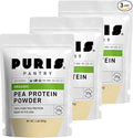 PURIS Organic Pea Protein Powder – USDA Organic Vegan Protein | 27g Plant Protein Per Serving | Non-GMO Gluten-Free Soy-Free | Clean Label | Smooth Taste | 2 lb (3 Pack)