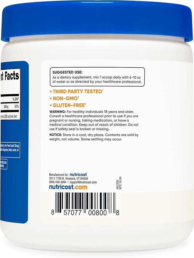 Nutricost Calcium Carbonate Powder 500 Grams (Pack of 2)