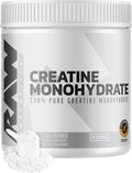 RAW Nutrition Creatine Monohydrate Powder - Unflavored Micronized Creatine Monohydrate Workout Supplement for Muscle Energy Strength &amp Endurance - Creatine Powder for Women &amp Men - 50 Serving