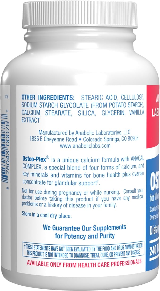Osteo-Plex Bone Health Supplement for Women - Clinical Formula Bone Strength Supplement with Magnesium Calcium Vitamin D3 &amp Trace Minerals Complex - Easy to Swallow Gentle Tablets - 240 Count