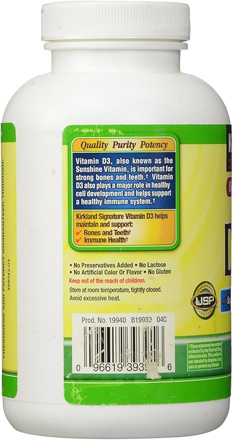 Kirkland Signature Extra Strength D3 50 mcg 600 Softgels (3 Pack)