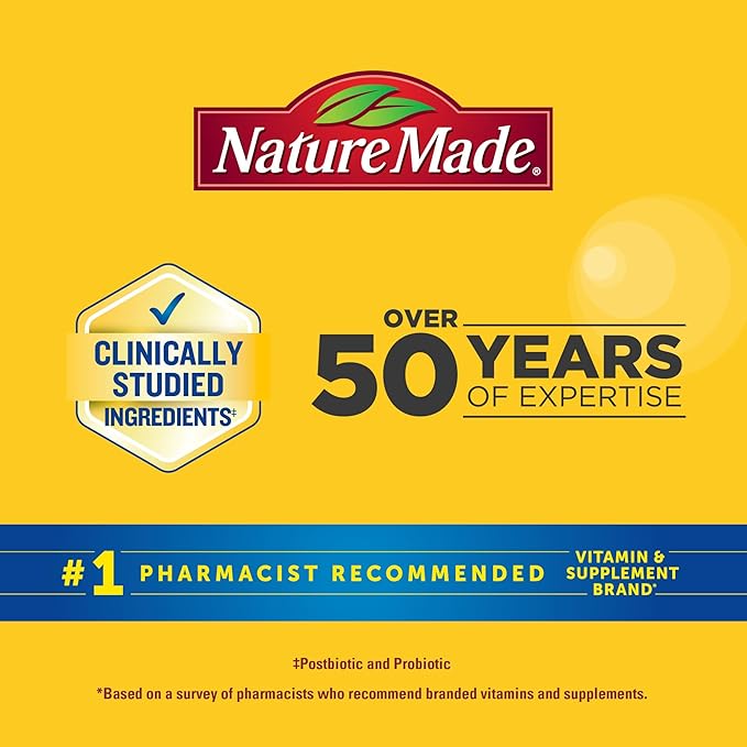 Nature Made Triple-Action Biotics Gut and Immune Health Support Digestive Probiotics for Women and Men Prebiotic Fiber Gummies 48 Gummies 24 Day Supply