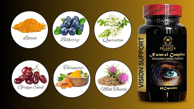Vision Support - Retinal Support and Improved Visual Function Eye Health Support with Bilberry Eye Support Vitamins - 1 Bottle