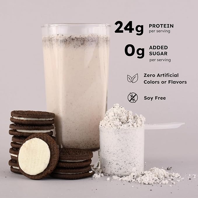 Earth Fed Muscle Husky Dunker Cookies N' Cream Truly Grass Fed Whey Protein Powder - No Artificial Ingredients Soy Free Non-GMO and Hormone Free (2 Pound 27 Servings Cookies n' Cream)