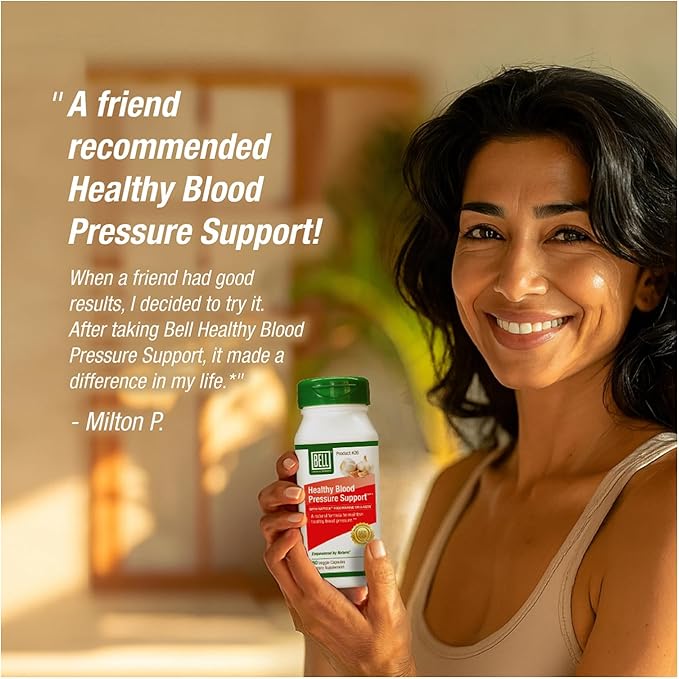 Bell Healthy Blood Pressure Support Unique Blend - Natural Blend of Green Coffee Bean Extract Garlic &amp Celery Seed Extract Supplements with Naticol 1000 Marine Collagen - 120 Capsules Vegan Non