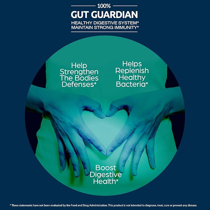 Gut Guardian Probiotic Supplement 60 Billion CFU with Prebiotics - Probiotics for Women - Probiotics for Men - Formulated for Digestive Health Digestive &amp Immune Support - 60 Capsules