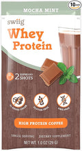 swiig Single Serve Whey Coffee Mocha Mint 10pk – Premium Daily Whey Protein 20g Gluten Free GMO Free No Fillers No Artificial Flavors