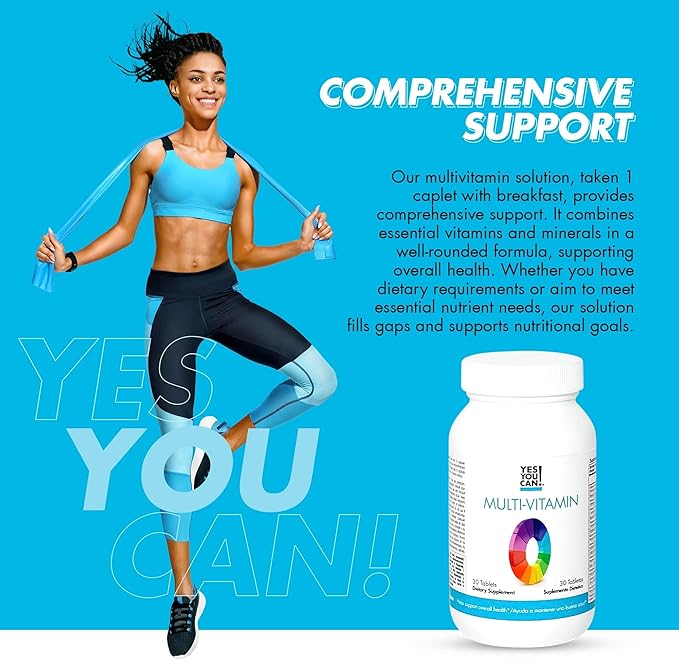 Yes You Can! Daily Multivitamins for Men and Women - Helps Assist Overall Health &amp Well-Being Contains Antioxidants Rich in Vitamin A B C &amp E - Daily Vitamins - 30 Tablets - 2 Pack