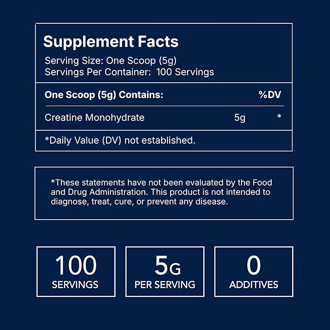Spacemilk Vegan Non-GMO Creatine Monohydrate Micronized Powder Unflavored 5g Serving 100 Servings