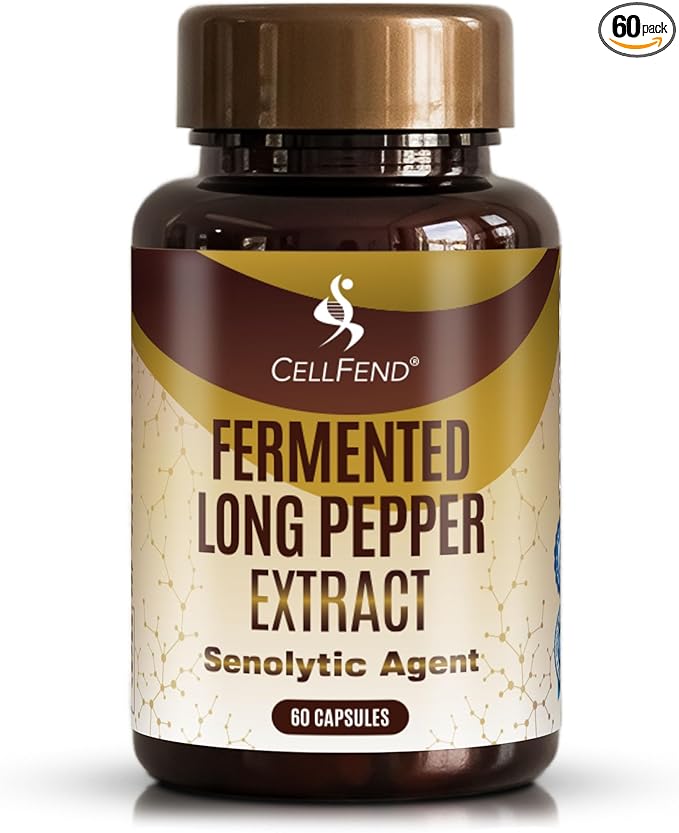 Senolytic Supplement Piperlongumin Aging Supplement - Supports Optimal Cell Repair &amp Rejuvenation Naturally Eliminate Zombie Cells 1 Month Supply