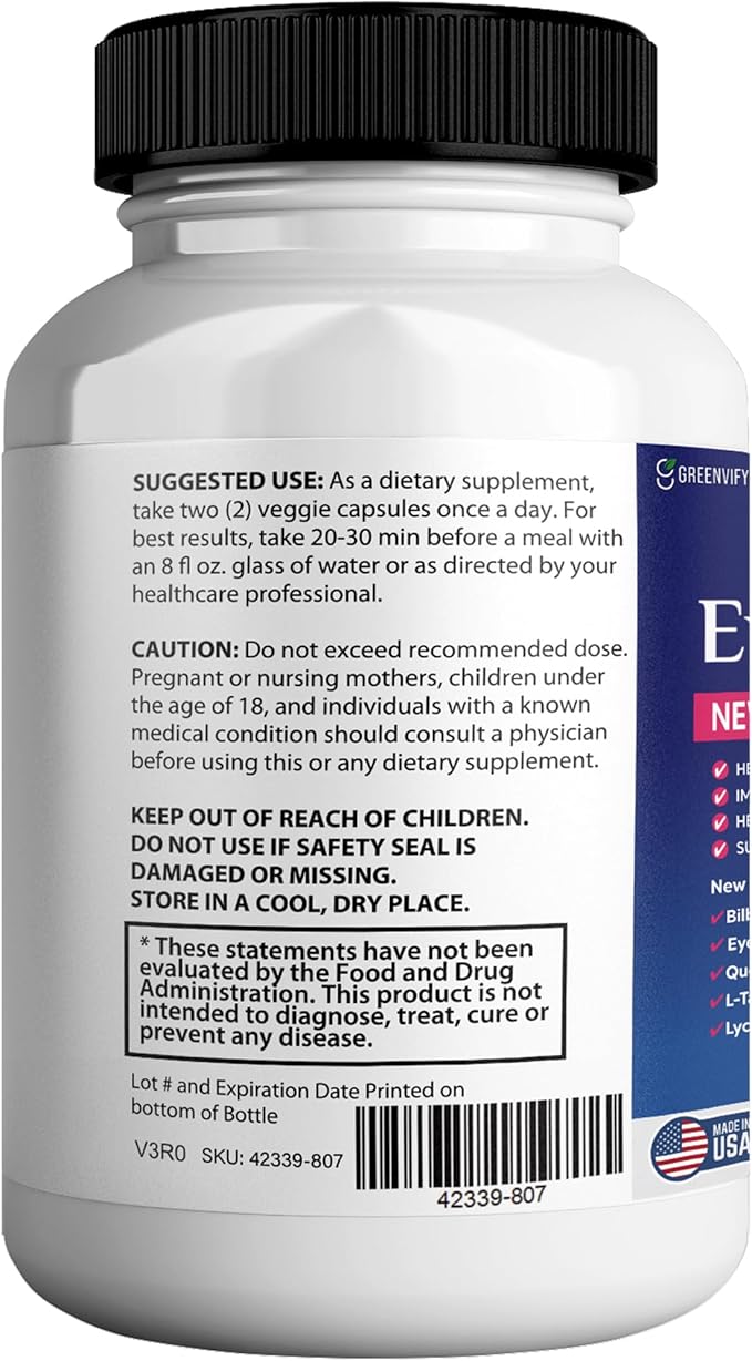 EyeFortin MAX Eye Health Supplement 60 Capsules Extra Strength with Lutein Vitamins A C E B12 Bilberry Extract 30 Day Supply (1)