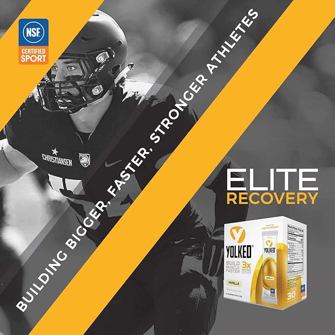 YOLKED - NSF-Certified Muscle Building Supplement - Help Increase Lean Muscle Reduce Muscle Loss and Improve Recovery with Fortetropin 30 Servings