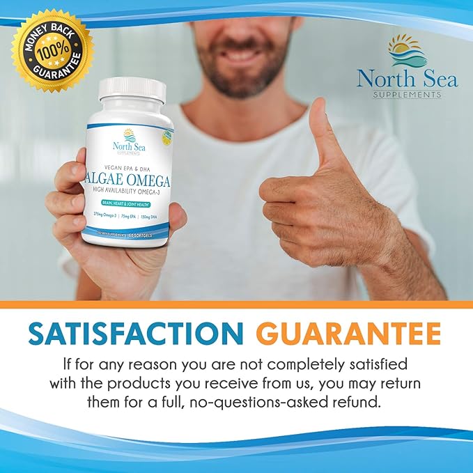 Vegan Algae Omega-3 60 Softgels - Plant Based Alternative to Fish Oil - Supports Heart Brain Joint Health - Sustainably Sourced Omega-3 from Algae - DHA &amp EPA Fatty Acids
