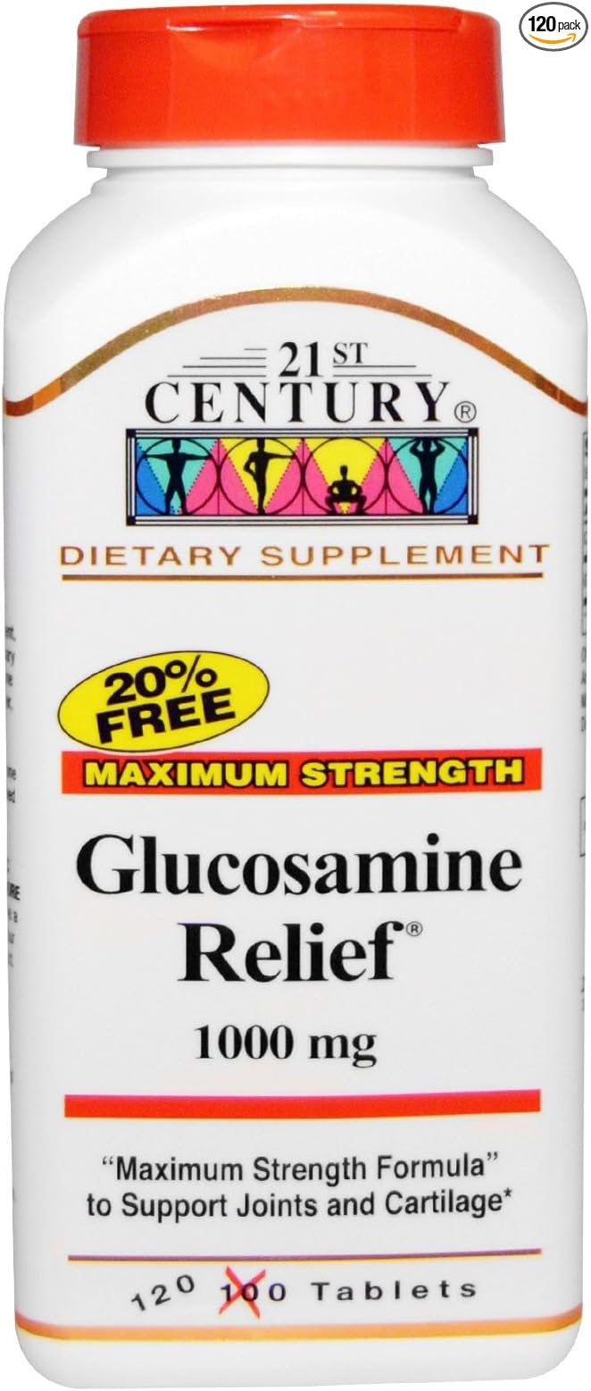 21st Century Glucosamine Relief 1000 mg - 120 Coated Tablets Pack of 5