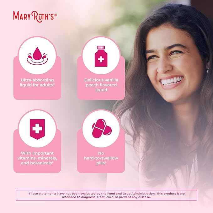 MaryRuth Organics USDA Organic Multivitamin for Women Sugar Free Womens Multivitamin Liquid Vitamins for Women Immune Support Supplement Ashwagandha Methylfolate Vegan Non-GMO 15.22 Fl Oz