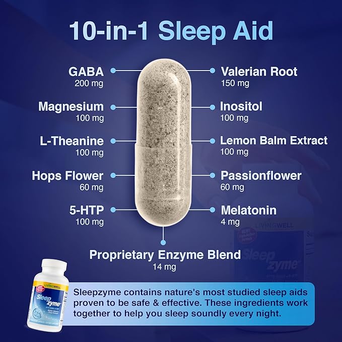 Sleepzyme &amp HEAL-N-SOOTHE Bundle – Sleep Supplement with Melatonin GABA Magnesium and L-Theanine + Joint and Mobility Supplement with Proteolytic Enzymes Turmeric Ginger Boswellia &amp Brome