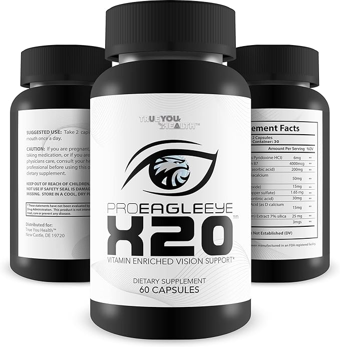 Pro EagleEye x20 - Vitamin Enriched Vision Support - Multi-Vitamin &amp Mineral Vision Supplement - Aid Eye Sight &amp Eye Health - Pro Eagle Eye X20 Vitamins to Strengthen Vision - Aid Details