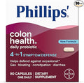 Phillips' Colon Health Daily Probiotic Capsules 4-in-1 Symptom Defense to Help Defend Against Occasional Gas Bloating Constipation and Diarrhea Daily Supplement 90 Count