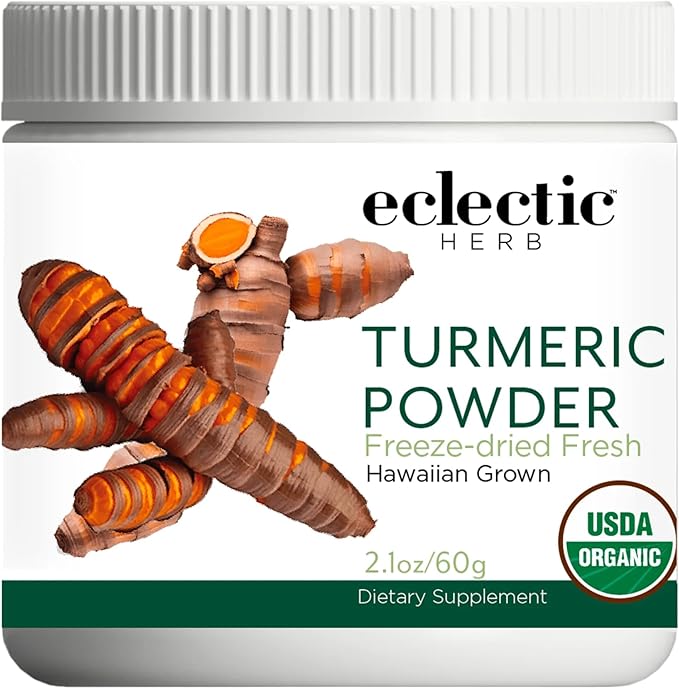 Eclectic Herb - Turmeric Powder | Joint Supplement + Musculoskeletal System Support | Dietary Supplement &amp Drink Mix | US-Grown Organic Vegan Non-GMO (2.1 oz | 60 g)
