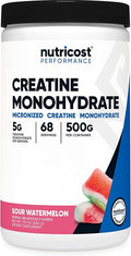 Nutricost Creatine Monohydrate Powder (Sour Watermelon 500 Gram) - Micronized Creatine Supplement Vegan GMO-Free Gluten-Free 68 Servings