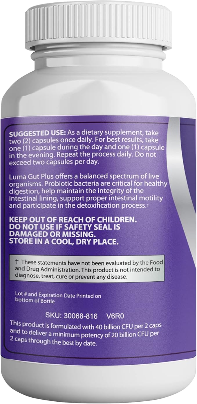Adult Probiotics 40 Billion CFU for Stomach Acid Resistant - Maximum Potency for Gut Health &amp Immune Support - No Dairy Gluten Wheat Yeast - 60 Veggie Capsules