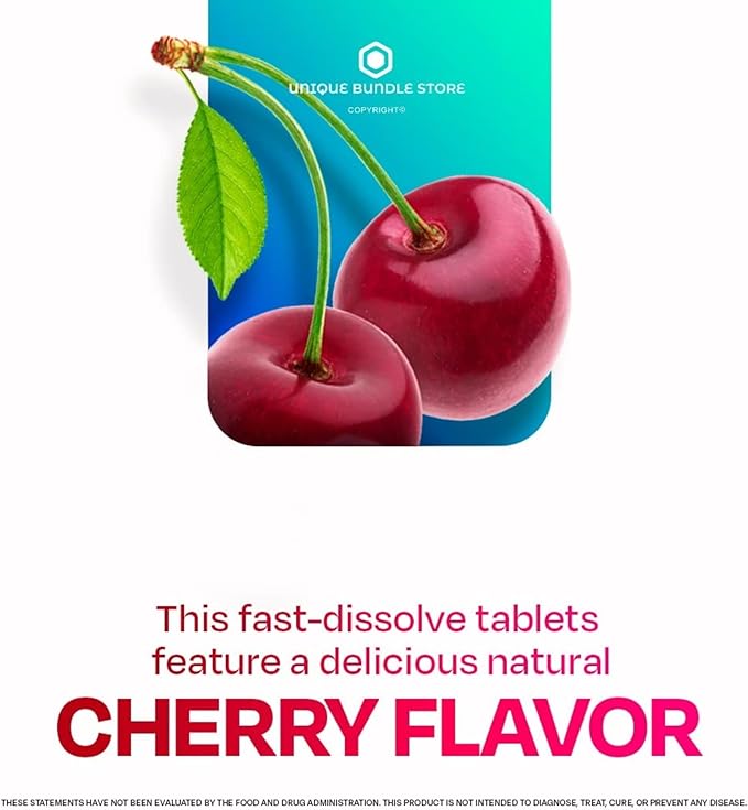 Unique Bundle Store Vitamin B12 2500 mcg – 120 Quick-Dissolve Tablets Cherry Flavor B12 Vitamins for Men and Women Vegan B12 Supplement Gluten Free Vitamin B12 Tablets (Pack of 3)