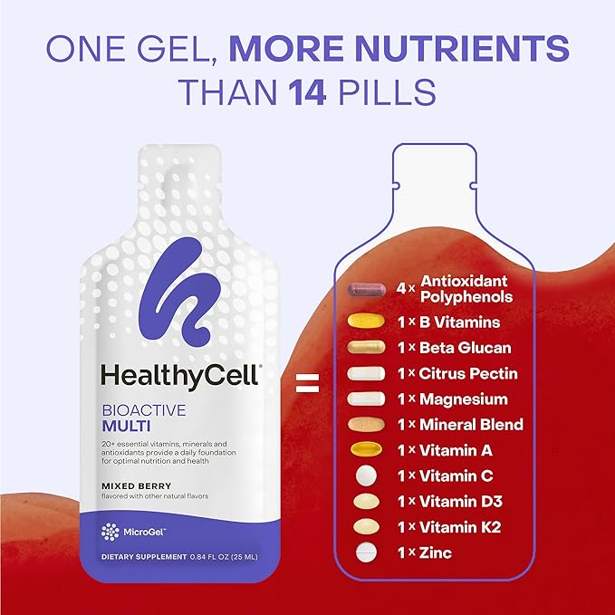 Healthycell Immune Super Boost Supplement + Bioactive Multivitamin for Women &amp Men Bundle