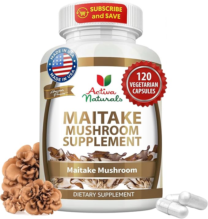 Maitake Mushroom Supplement - 1500mg 120 Vegetarian Capsules with Grifola Frondosa Mushrooms Extract  No Fillers Additives or Artificial Colors Herbal Supplement for Energy &amp Vitality