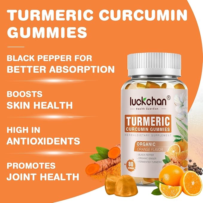 Turmeric and Ginger Gummies (2 Pack) - Turmeric Curcumin with Black Pepper &amp Ginger Supplements for Immune Support Healthy Skin - Vegan Turmeric Gummies for Adults - Gluten Free Low Sugar